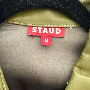 STAUD Olive Green Leather Jacket